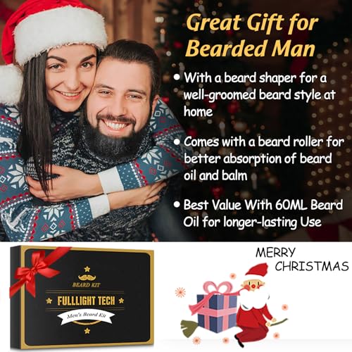 Bartpflege Set für Männer,Bart Set Geschenk Herren mit Bartroller, Bartshampoo, Bartöl, Bart Balsam, Bartkamm, Bartbürste,Bartschere,Bartschablonen,Papa Geschenk für Männer Weihnachten Geburtstag