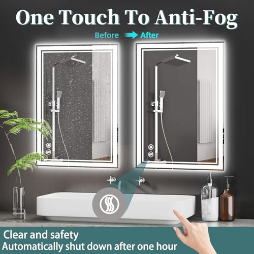 COLMERD 24 x 36'' LED Mirror for Bathroom, 3 Colors Dimmable, Anti-Fog by COLMERD - Used condition - Image 3