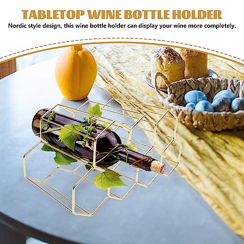 Soporte para Botellas de Hierro LIFKOME Dorado miniatura 5