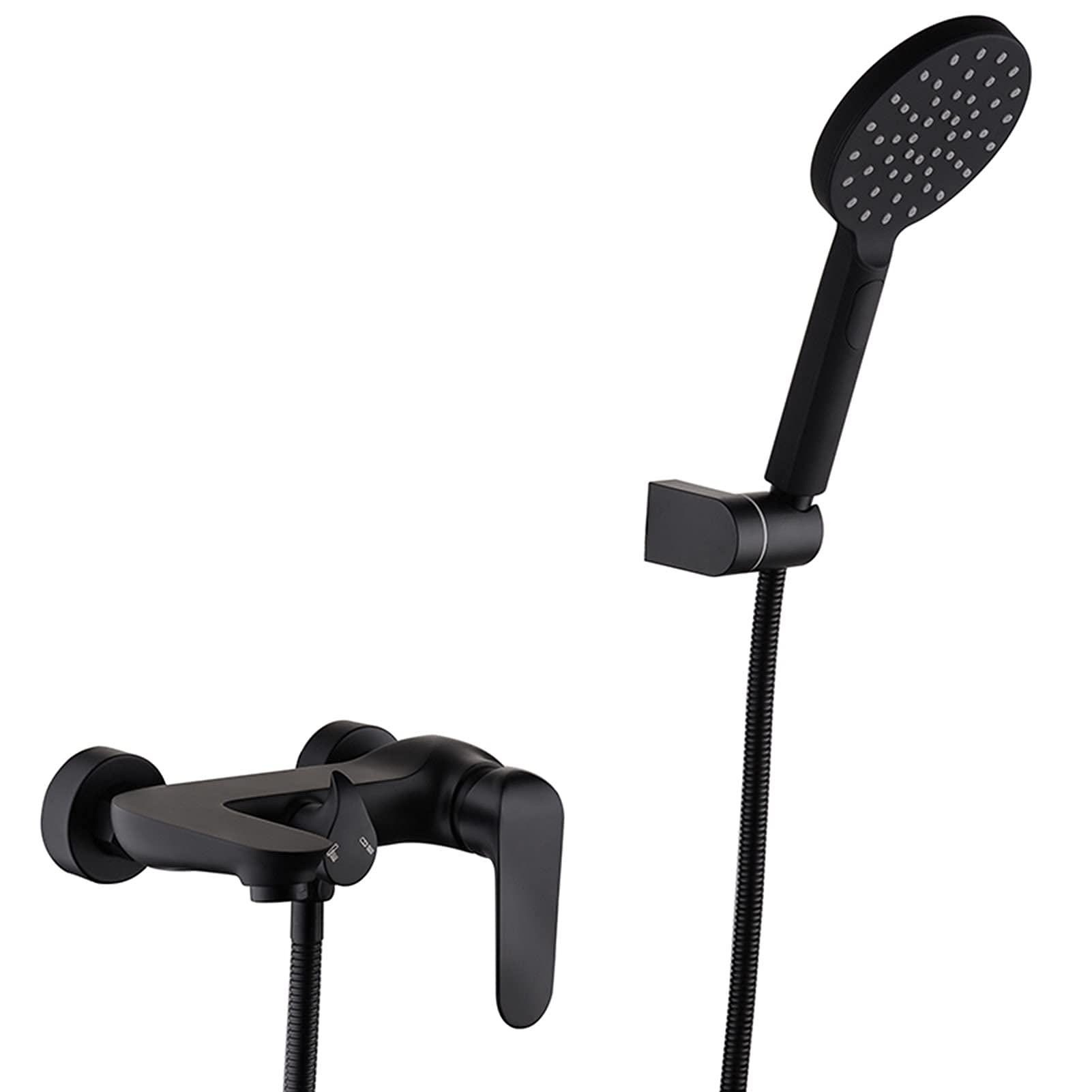 CWCQGH Bathtub Faucet Black, Modern Wall Mounted Bathtub Faucet with 3 Modes Hand Shower, Hot and Cold Mixer Tap, Shower Faucet Set Black