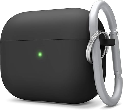 elago Funda de silicona líquida compatible con AirPods Pro, llavero incluido, protección de triple capa, diseño de protección, soporta carga elago Funda de silicona líquida compatible con AirPods Pro, llavero incluido, protección de triple capa, diseño de protección, soporta carga