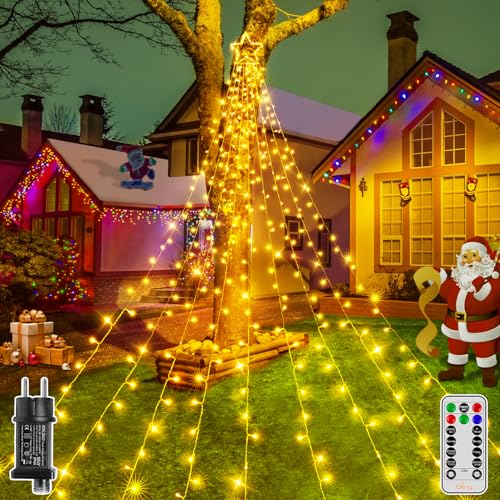 Ollny Weihnachtsbeleuchtung außen, 3.5M x 9 Stränge, 352 LED...