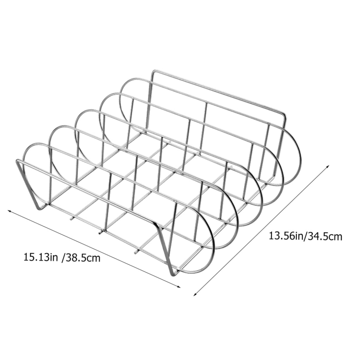 POPETPOP Supporto per Costine Barbecue in Acciaio Inox, Design Ergonomico e Facile da Pulire, Griglia per Arrosti per Uso Domestico e Picnic