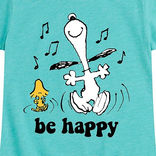 HYBRID APPAREL - Peanuts - Snoopy Be Happy Dance - Toddler and Youth Girls Short Sleeve Graphic T-Shirt3