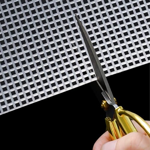 Image of 10 PCS Clear Mesh Canvas Sheets for Embroidery Making, Cross Stitch Plastic Aida Mesh Screen for Crafts DIY Crochet Projects