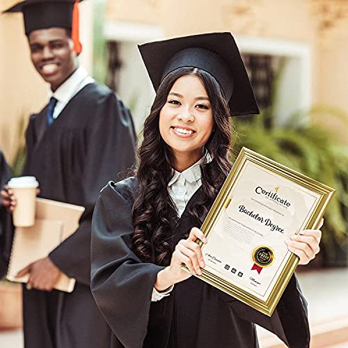 Memory Island 8.5X11 Diploma Document Frames,Real Glass Fronts, 4 Pack Gold Certificate Frames For Wall Or Tabletop Display,Diploma Frames For Degree Award #TOP2