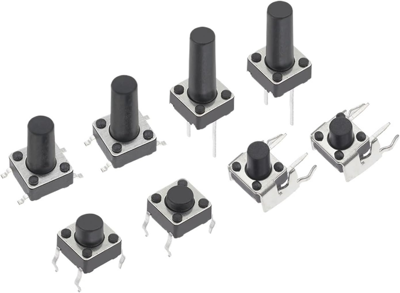 6 * 6 Tact Tactile Push Button Switch 4.3-13mm SMD DIP 2P/4Pin Switch 6x6 Keys Tact ON/OFF 10 Models for(100PCS 4P DIP)