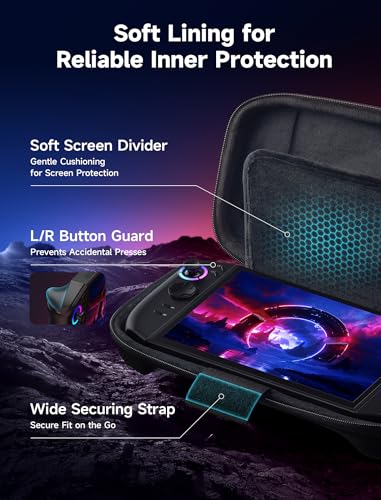 Image of JSAUX Slim Travel Case for Lenovo Legion Go / Go S / Go 2, Hard Shell Pouch | Slim Form-Fit Design, Premium Felt & Soft Velvet Lining, Full Protection, Secure Strap, 8 MicroSD Cards & 5 Card Readers
