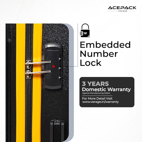 Image of ACEPACK - MEGATRON Set Of 3 Pieces (Small + Medium + Large) Trolley Bag, Lightweight Luggage Suitcase With Spinner 8 Wheel, Unbreakable Polypropylene Hard Shell, In-Built Number Lock, 3 Years Warranty
