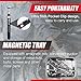 EACELIY 5PCS Telescoping Magnetic Pickup Tool, Magnetic Pick-Up Sweeper, Telescopic design extends to 30.4 INCH reach, Extendable Handle for Easy Portability