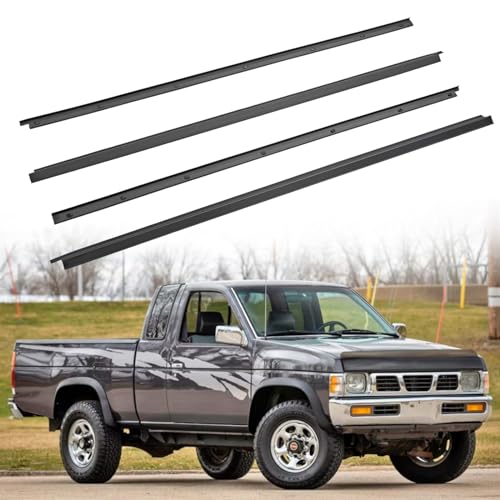 4 Pcs Car Outer & Inner Door Window Moulding Trim Weatherstrip Seal Belt