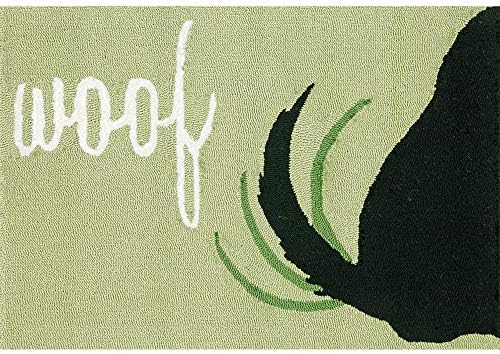 Liora Manne Frontporch Indoor Outdoor Rug - Novelty Design, Hand Hooked, Weather Resistant, UV Stabilized, Foyers, Porches, Patios & Decks, Woof, 1'8" x 2' 6"
