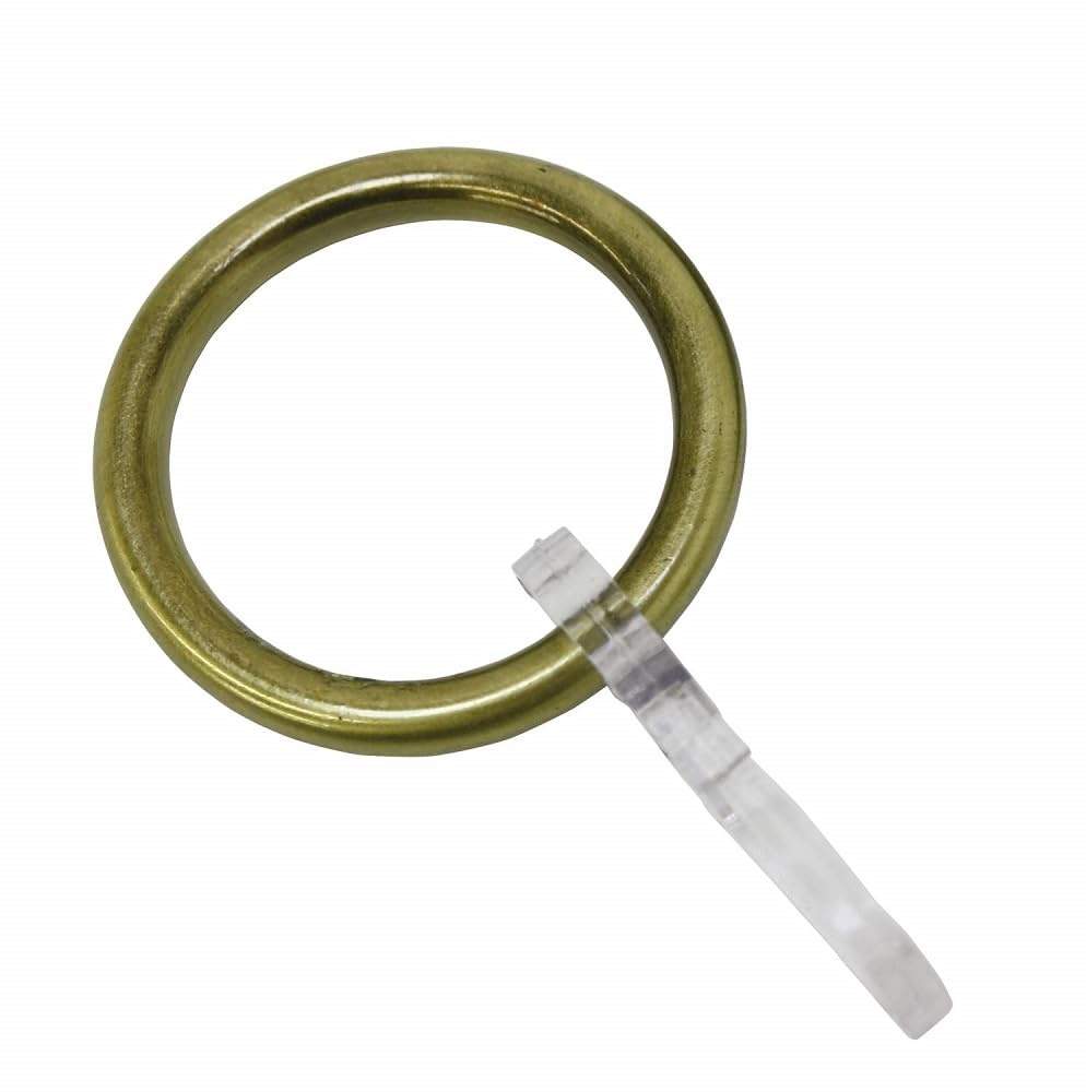 Gardinia Antique Brass Curtain Rings With Pleated Hooks Metal For Diameter 20 Mm Pack Of 6
