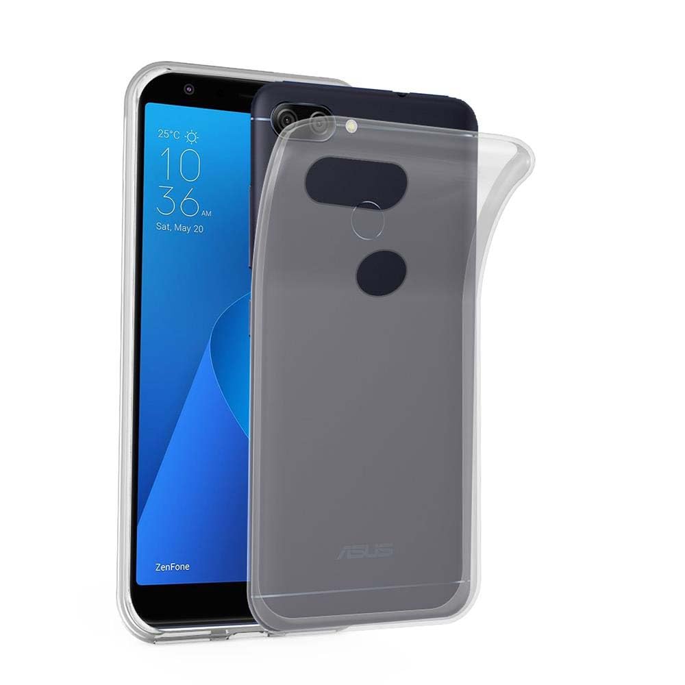 Custodia Cadorabo Trasparente Per ASUS ZenFone Max Plus M1 – Cover Sottile In Silicone TPU, Antiurto E Flessibile, Fondo Gel Nero