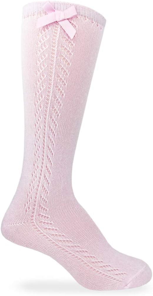 Jefferies Socks Girls' Pointelle Bow Knee High Socks 1 Pack