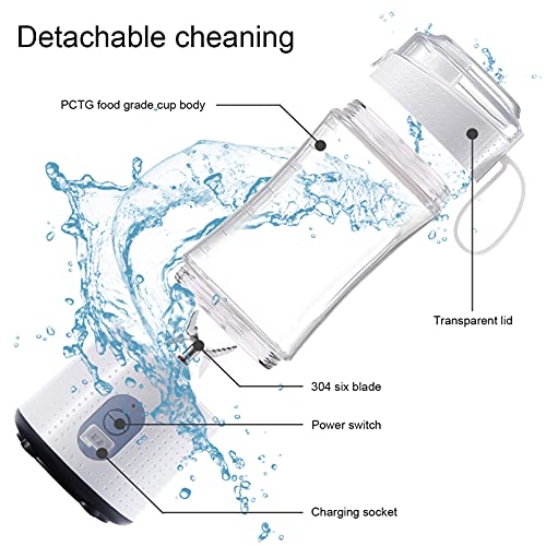 Portable Blender For Shakes And Smoothies: Personal Size Single Serve Travel Fruit Juicer Mixer Cup With Rechargeable Usb Small Electric Individual Mini Blender For Juice Milk #TOP2