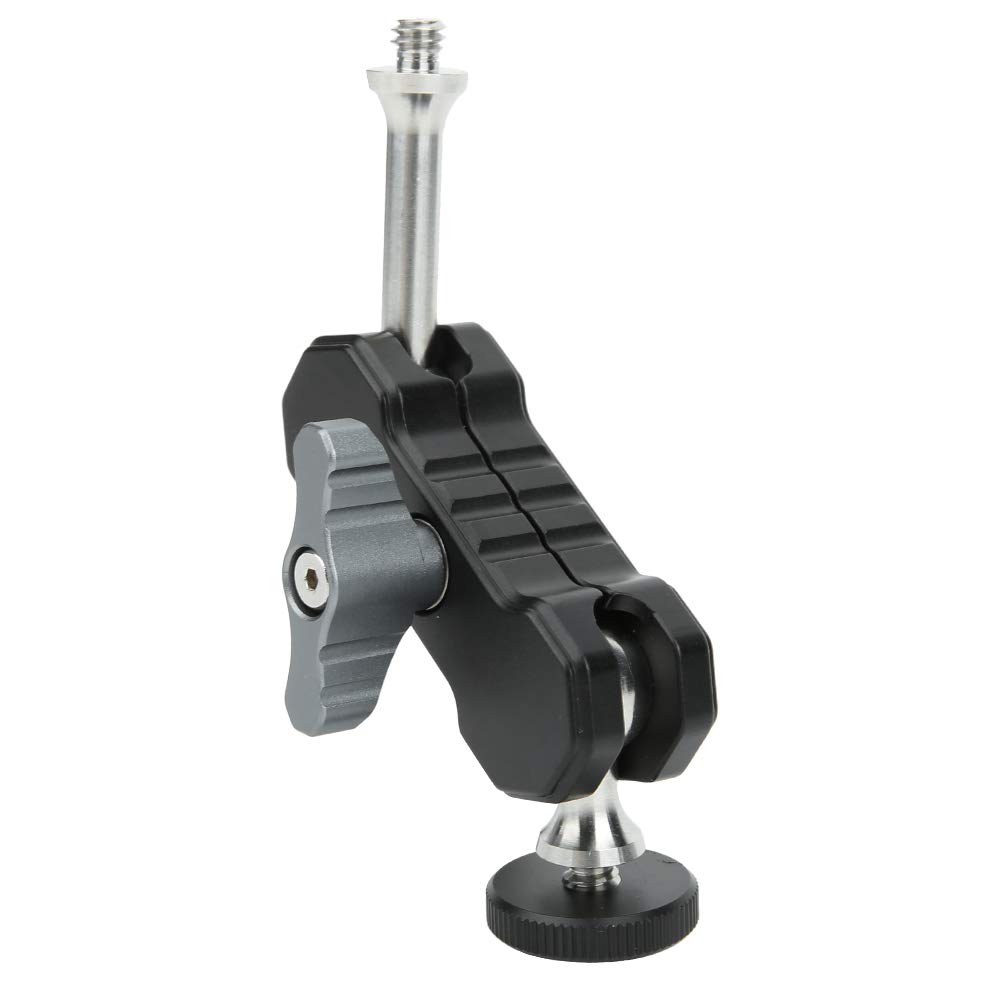 Aluminium Alloy Magic Arm Ballhead Support Cage, Stable and Expansion Stand Bracket Accessory with 1/4 Inch Screw, 360 Degree Rotating Ballhead for Photographic Equipmen