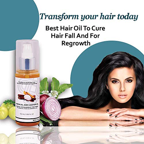 Teal & Terra Hairfall And Dandruff Treatment (Very Light Hair Oil) With Onion Oil, Castor Oil, Argan Oil, Jojoba Oil, Bhringraj, Amla Vitamin E (100Ml) #TOP4