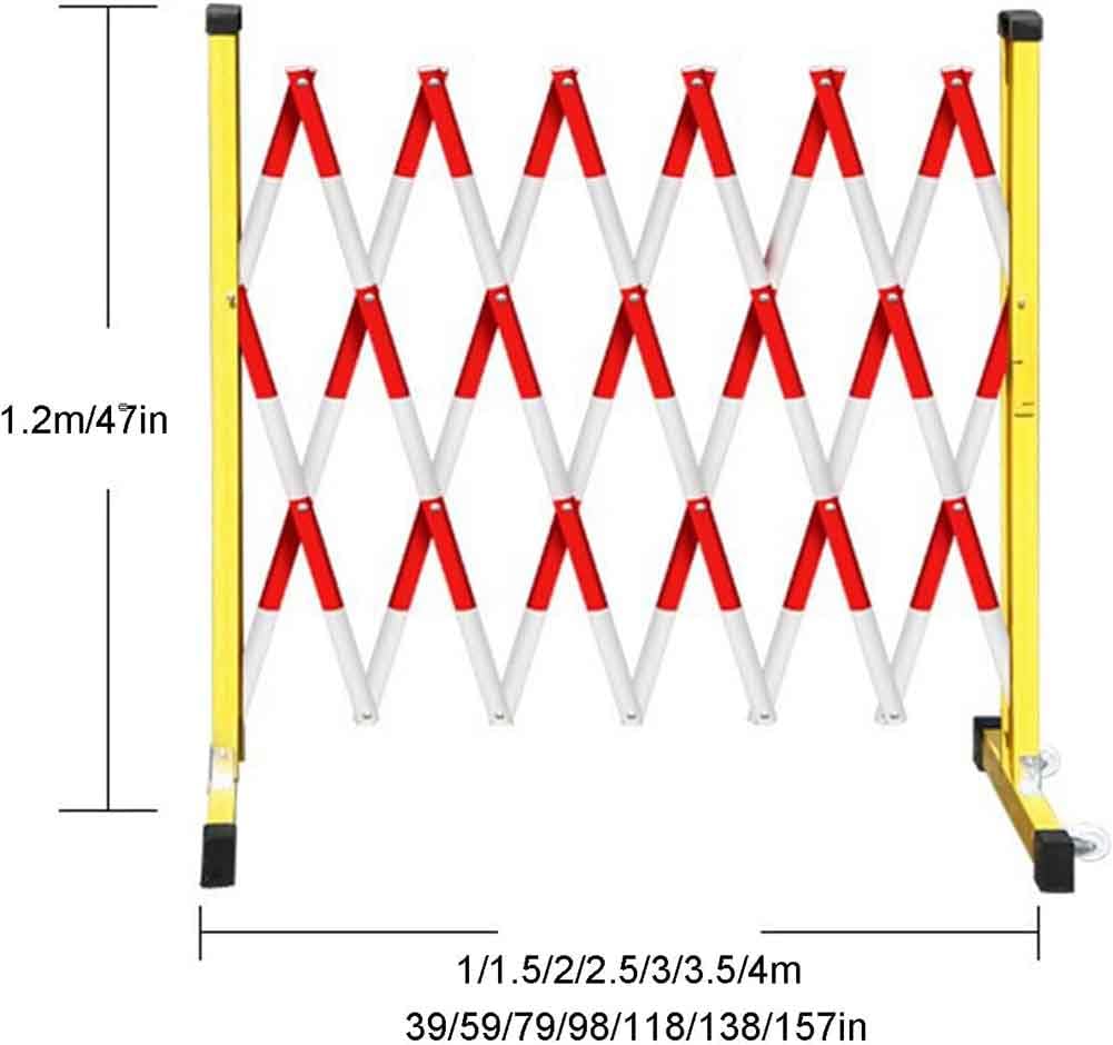 Transenne da Esterno Sistema di Barricate Mobili | Barriere di Sicurezza Espandibili Tubo in Acciaio Robusto Spesso 25 Mm | Barricate con Ruote,1.2 * 5m