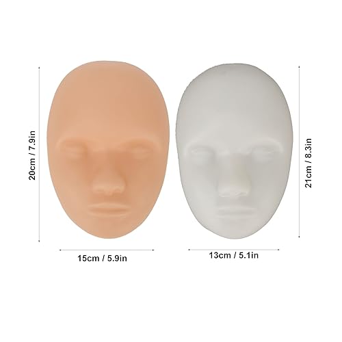 Miniatura 8 de Cabeza de piel de práctica de tatuaje, base de soporte de piel para entrenamiento de tatuajes faciales, piel falsa de silicona para maquillaje
