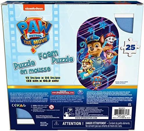 PAW Patrol: The Movie, 25-Piece Jigsaw Oval Foam Squishy Puzzle Chase Skye Marshall Rubble, for Kids Ages 4 and up 4