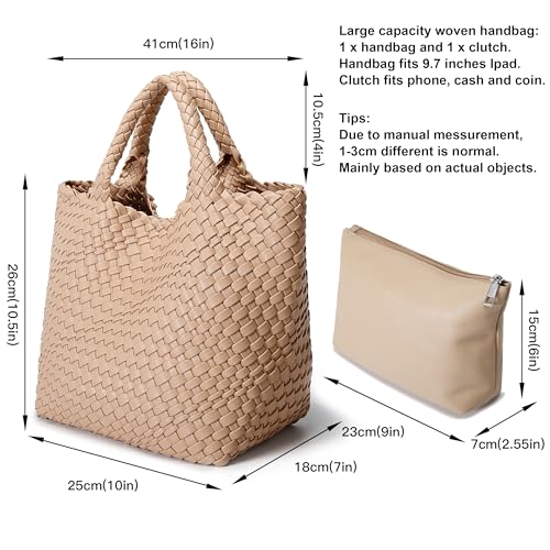 Image of Vegan Leather Purses for Women, Handmade Purses and Handbags Summer Beach Travel Tote Shoulder Bag | WOVEN