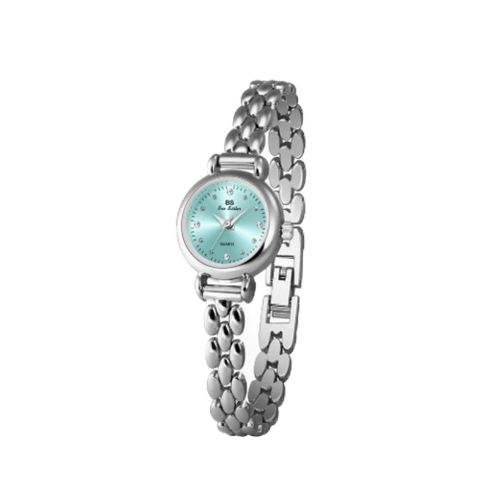 Orologi da donna con temperamento Petite Strass | Bracciale a maglie con orologio analogico al quarzo rotondo, elegante orologio da polso impermeabile vintage