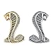 SUPERFINDINGS 4 pièces 95x59mm 3D Cobra Serpent Emblème Autocollants Décalcomanie Badge Kit Auto Voiture Moto Logo Autocollant Badge Emblème pour Voiture Fenêtre Ordinateurs Portables Bagages