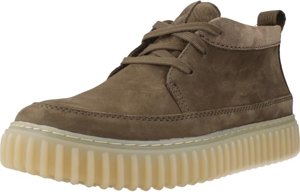 Clarks Torhill LaceHi Men's Trainers in Green Suede Leather