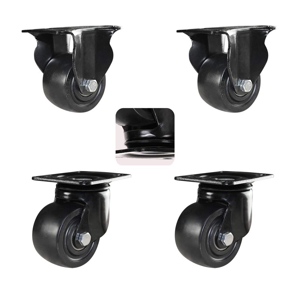 GBRJUYF Premium Heavy Duty Caster Wheels Set of 4 with Brake - 750kg/1653.5lbs Capacity, 1.5in/2in/2.5in/3in Replacement Casters for Carts, Furniture & Workbenches