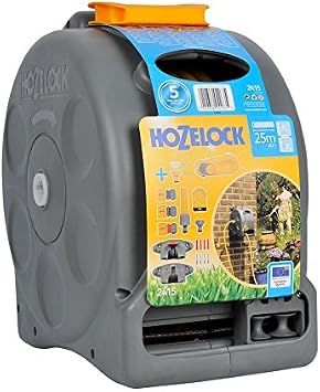 Hozelock Compact 2in1 Reel with 25m Hose & Multi Spray Watering Gun Starter Set