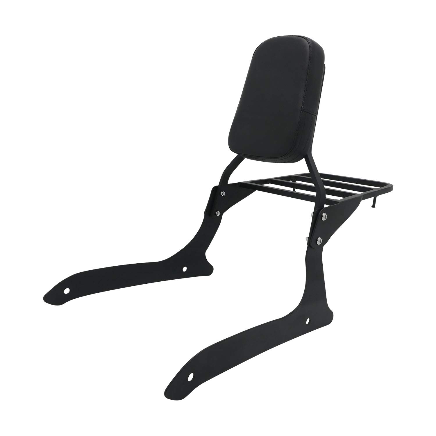 Dossier passager Sissy Bar et porte-bagages portable compatible avec Yamaha XVS1300 XVS1300A Midnight V-Star 2007-2015 (noir)