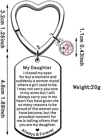 TTOVEN Daughter Keyring Daughter Gifts from Mum Dad Daughter Christmas Gifts