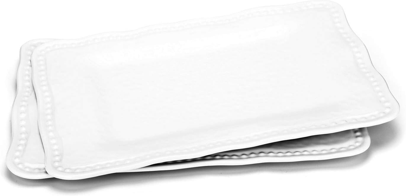 KOXIN-KARLU Melamine Trays, 17-inch Serving Trays and Platters, Set of 2 White - Image 5