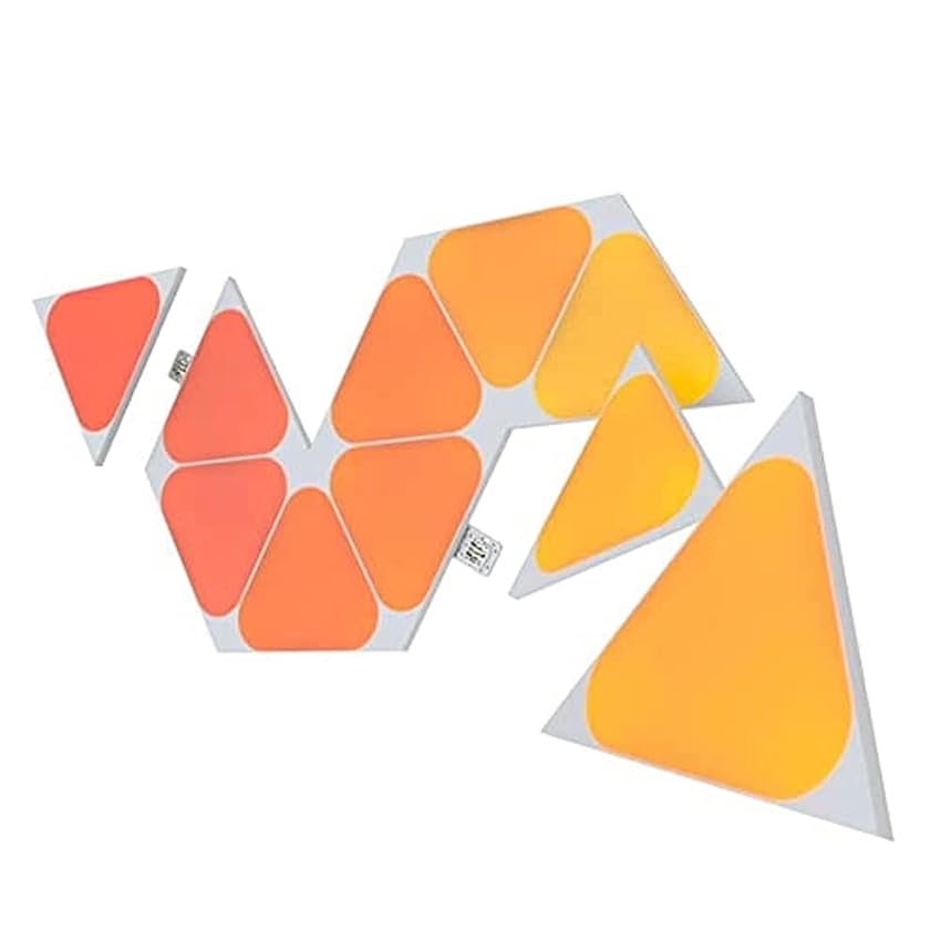 Immagine del prodotto Nanoleaf Shapes Mini Triangle Expansion Pack, 10 Mini Triangoli LED Aggiuntivi RGBW - Applique da Parete Interno Modulari, Luci Led 16M Colori WiFi, Funziona con Alexa, Sincronia Musica e Monitor