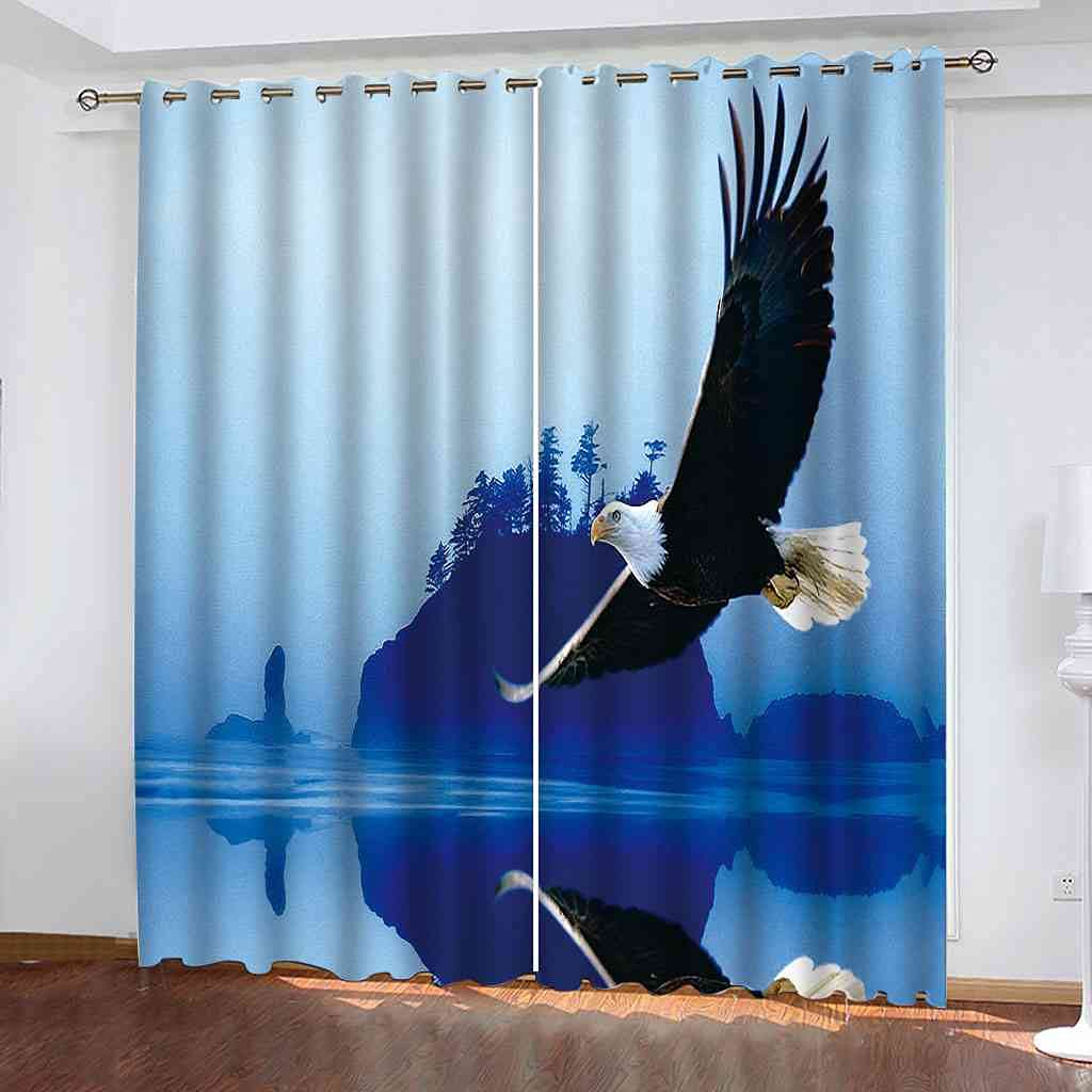 Rideau occultant à oeillets grand format 264x160 cm au design animal