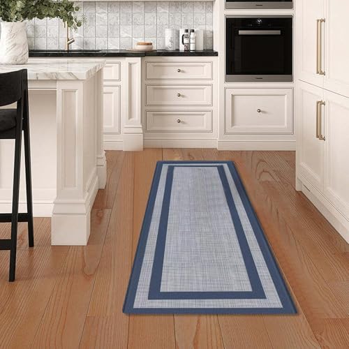 Alfombras de cocina resistentes al aceite e impermeables con base lavable para el hogar 3