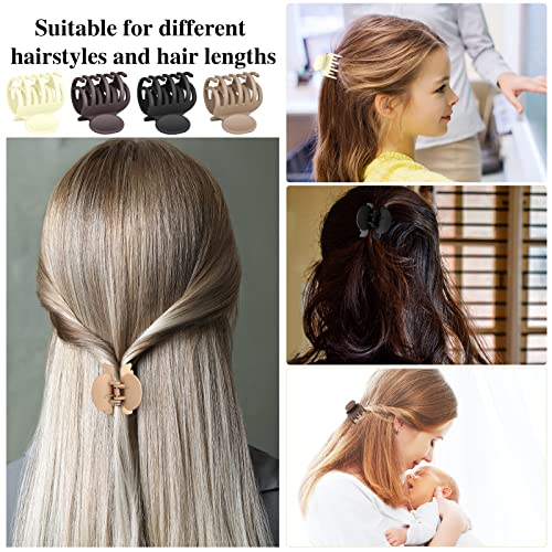 Kaund 8 Pcs 1.6 Inch Hair Clips For Thin Hair, Medium Size Non-Slip Matte Claw Clips Women, Double Row Teeth Jaw Clips With Neutral Color (C01-8 Pack) #TOP4