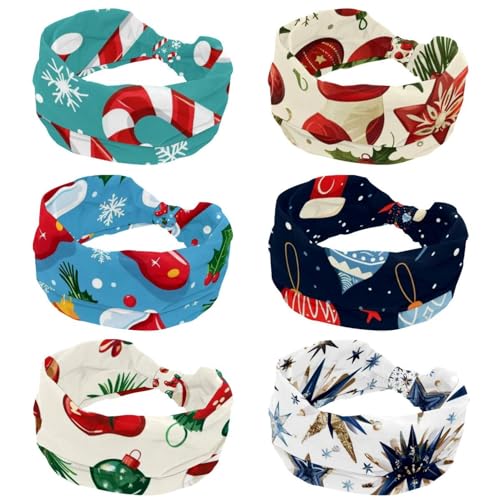 Bandeaux de Noël et sport lot de 6 pour yoga et coiffures festives