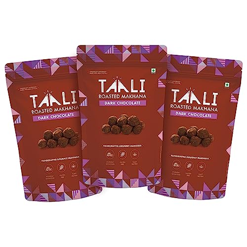 Image of Taali Roasted Makhana | 75 gm (Pack of 3) | Dark Chocolate | 100% Vegatarian | Gluten Free, No Cholesterol, No Trans-Fat