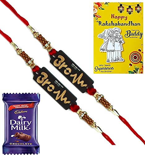 P.R Pravin Rakhi Rakhi With Cadbury Celebrations Pack Set of Two Rakhi for Brother With Chocolate PBAJC RAKHI031-2Cadbury10