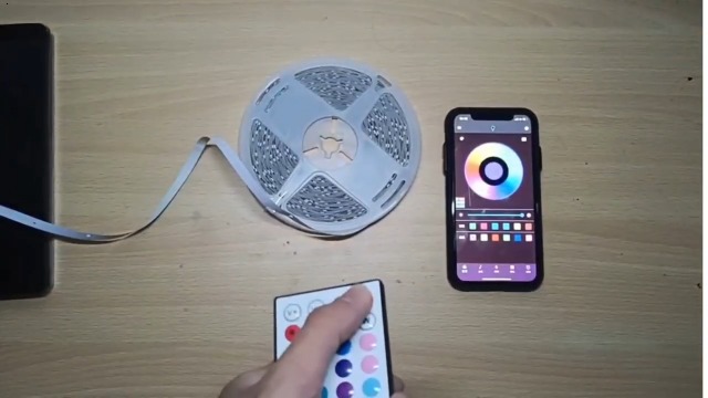 Image of 50ft Led Strips Lights,Rgb Led Lights with Smart App and Remote Control, Led Light Strip for Bedroom,Music Sync Color Changing Bluetooth Led Light Strip ,Indoor Light for Room, Kitchen And Party