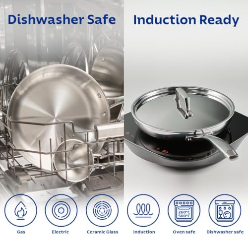 Image of TRAMONTINA Stainless Steel Aeion Triply 18cm Fry Pan