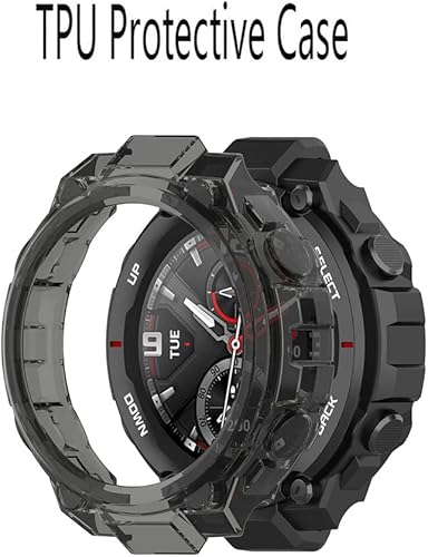 Miniatura 4 de Protector de pantalla de reloj (3+1 unidad) compatible con Amazfit T-Rex/T-Rex Pro, película de vidrio templado antiarañazos, cobertura completa y