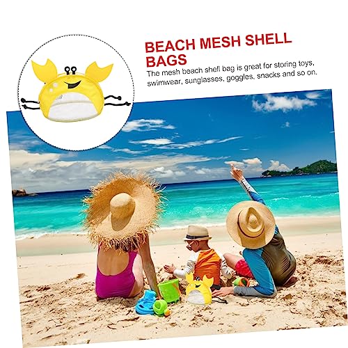 Crab Shape Beach Shell Collecting Bag Mesh Travel Pouch Shoulder Strap Breathable Storage for Towels Sunglasses4