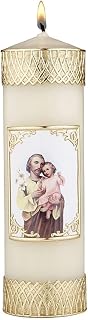 Devotional Candle Saint Joseph and Child Long Lasting Wax Candle for Religious, Memorial and Party Decor, Pack of 2