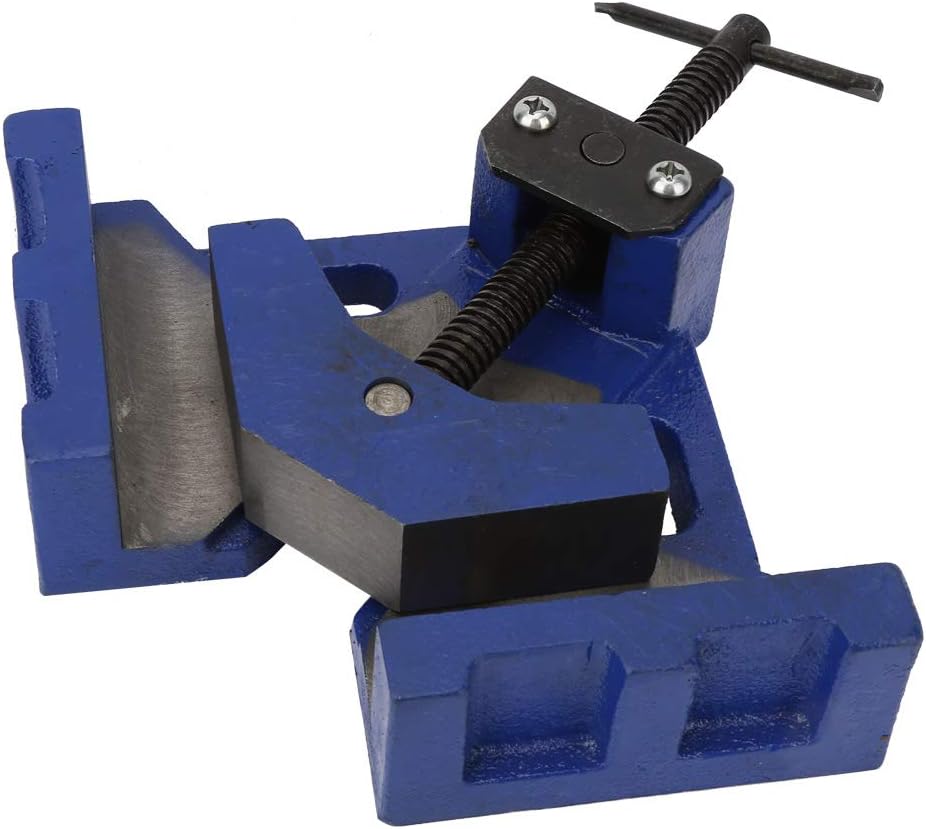 90 Degree Heavy Duty Right Angle Corner Clamp Adjustable Jaws for Wood Metal Work, Iron Blue Clamp for Woodworking Construction