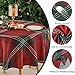 Aocoz Christmas Tablecloth Round 60 Inch 1 Pack Waterproof, Machine Washable Checkered Polyester Table Cover for Xmas Party, Winter Holiday Home Decoration in Festive Checkered Green 1pack