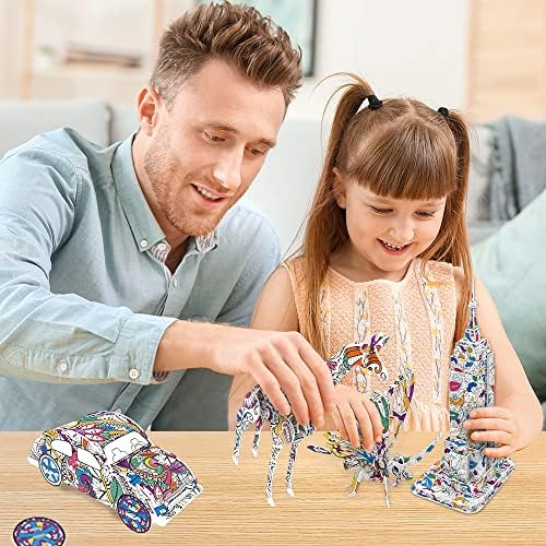 Easter Gifts for Kids Girls 3D Coloring Puzzle Set, (9 Packs) Arts and Craft for Boys and Girls, Fun Educational Craft Kit for Kids, Creativity Gift for Kids, Art Coloring Painting 3D Puzzle for Kids
