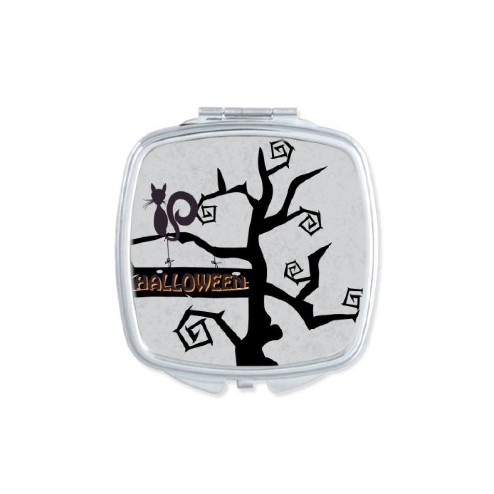 Miroir compact Halloween de poche et maquillage portable triple citrouille mignon